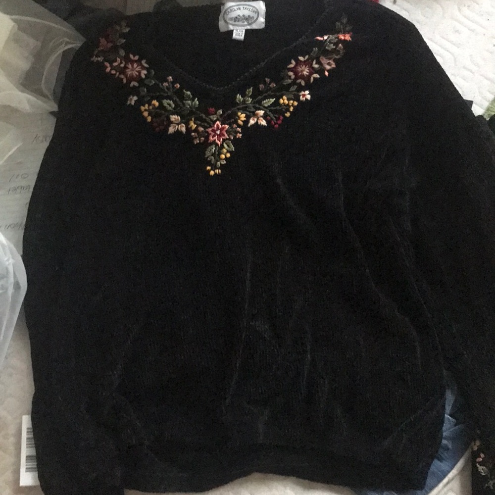 Black embroidered t-shirt